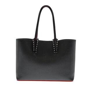 Christoan Louboutin Cabata Tote Bag black leather red studs pouch the